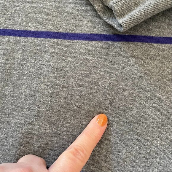 Vintage Chaps Mens Size XL Stripe Pullover Cotton Sweatshirt Sweater Gray Purple - Picture 5 of 9